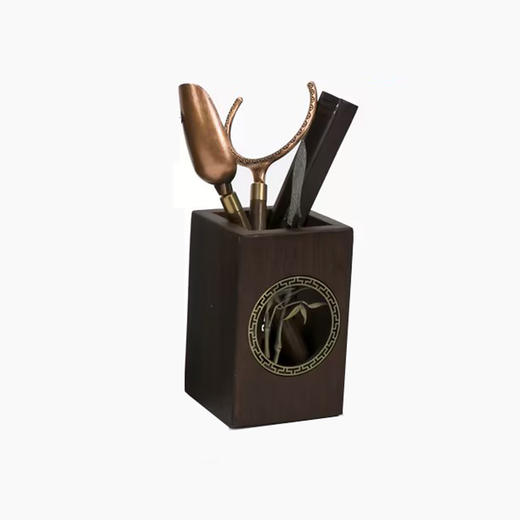 台隆金胡桃木茶道吉祥如意黑檀茶道六君子四方竹韵 商品图0