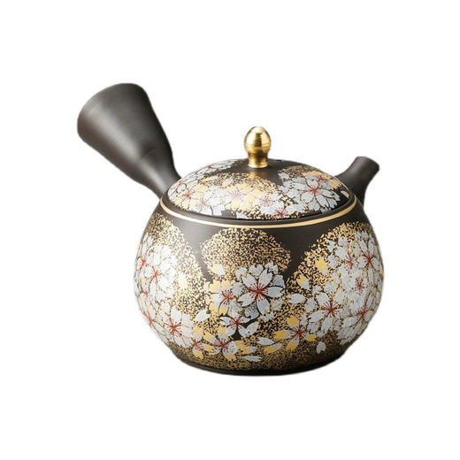 日本进口常滑烧茶壶 玉光吉野樱花日式手绘手工茶壶 商品图0