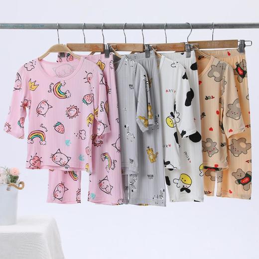 亲子装夏一家三口四口母子装儿家庭装七分袖套装夏季新款一件代发 商品图2