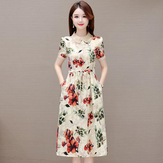 系带收腰裙时尚新款，高腰裙中长款A字裙QYM-JJ-572390-2-Y 商品图4