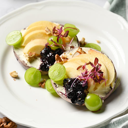 夏日缤纷葡桃开放贝果 Summer Peach & Grape Open Bagle 商品图0