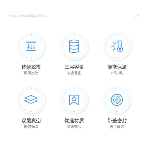 摩飞制冰保温桶不锈钢冰桶大容量冰块模具储冰制冰盒带盖三层冰格 商品图6