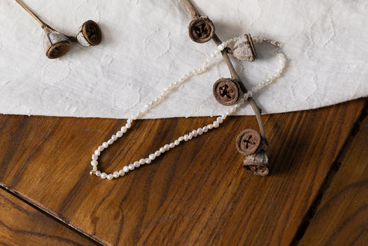 珍珠系列~~巴洛克珍珠18k金豆（一颗）项链/18k的金豆项链（ 调节球 5颗 ）可叠戴- 商品图11