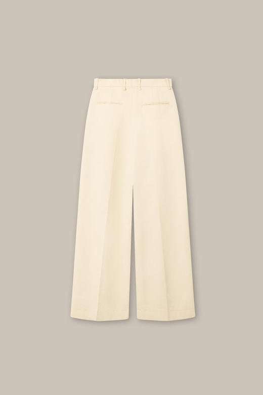 Mark Kenly Domino Tan 奶油色PEMMA双褶高腰阔腿裤 商品图3