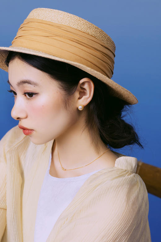 珍珠系列~~巴洛克珍珠18k金豆（一颗）项链/18k的金豆项链（ 调节球 5颗 ）可叠戴- 商品图4