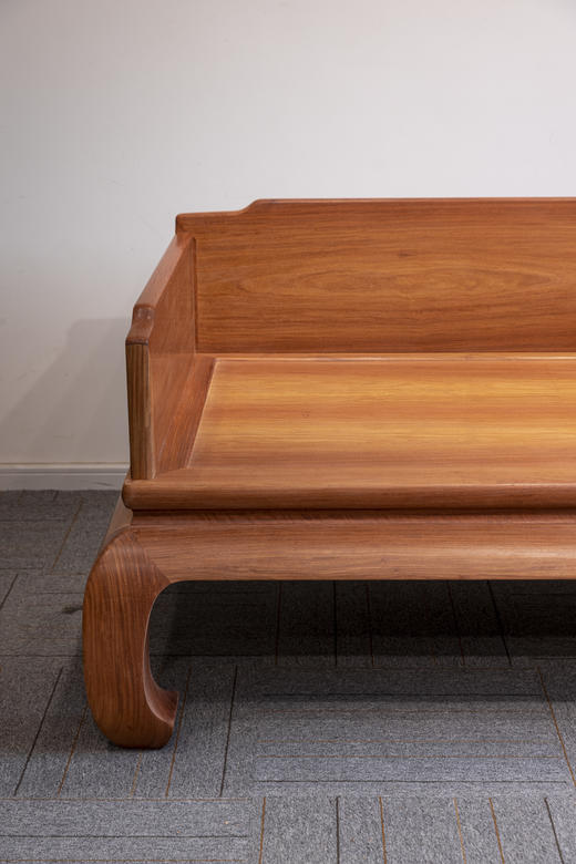 红桥红  家具严选  缅甸花梨（大果紫檀）  【205弯腿三围独板 罗汉床两件套 两拼】 商品图2