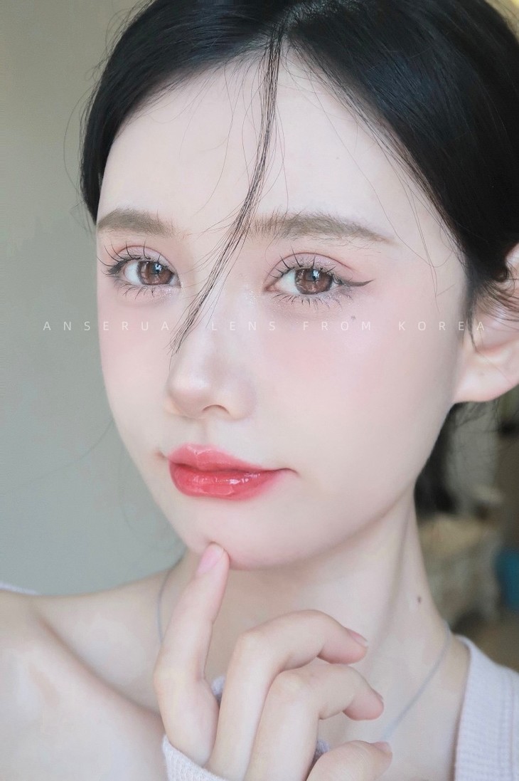 ANSERUA美瞳 年抛隐形眼镜 小玫瑰 14.0mm 1副/2片 左右度数可不同 - VVCON美瞳网