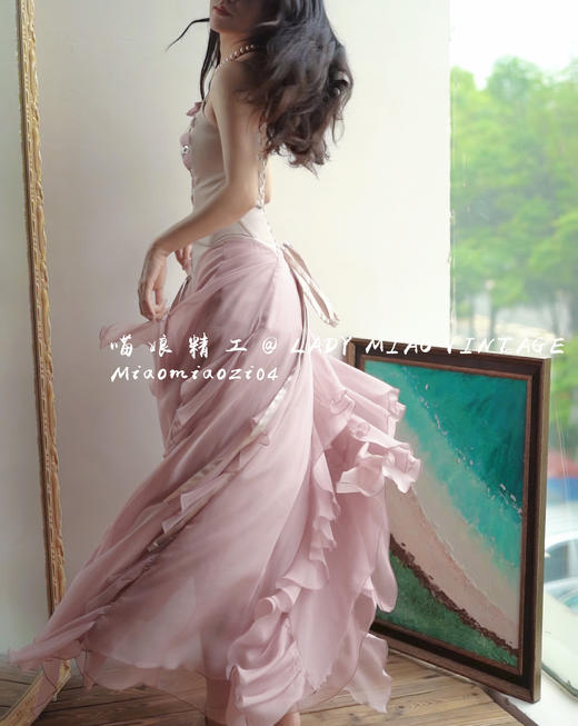 #1313【复团】1313_M06《戛纳阳台》Bella同款复古绑带连衣裙 商品图14