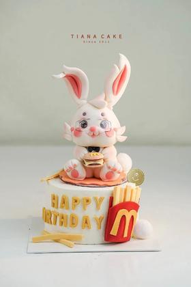 【纯手工翻糖定制款】麦当劳兔子
