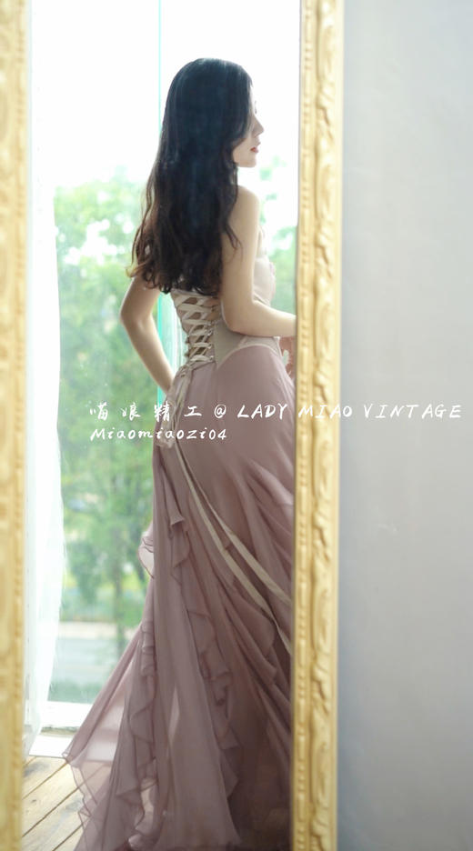 #1313【复团】1313_M06《戛纳阳台》Bella同款复古绑带连衣裙 商品图5