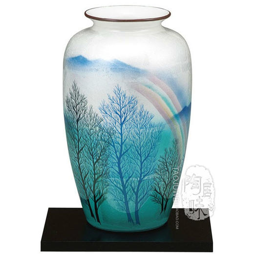 日本正品原装进口九谷烧创意日式高档陶瓷花瓶插花器花道摆件礼品 商品图0