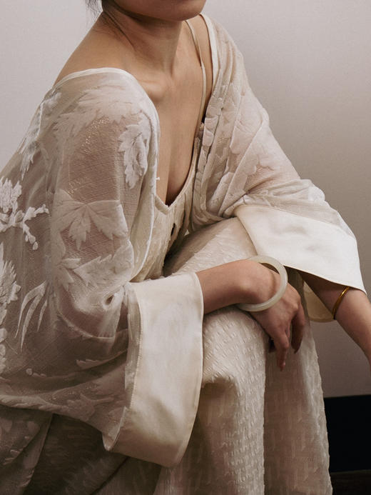 Viiolez｜Flowy Cardigan [丝绒提花露背外套] 商品图2