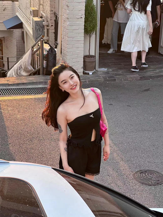 DUO智仙生 闺房系列粉红奶油抹胸另有黑色 商品图2