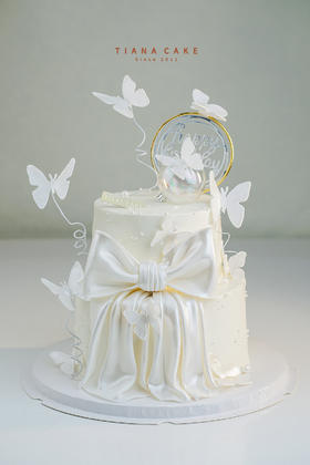 【纯手工翻糖定制】纯白蝴蝶