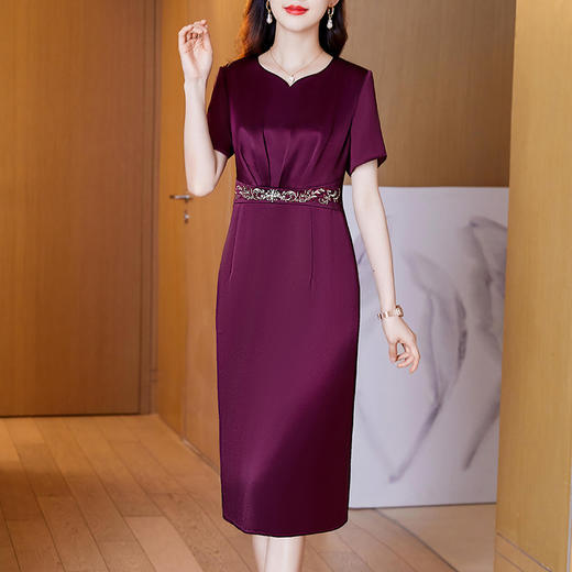 时尚改良旗袍连衣裙，年轻喜婆婆礼服YMR-8712 商品图1