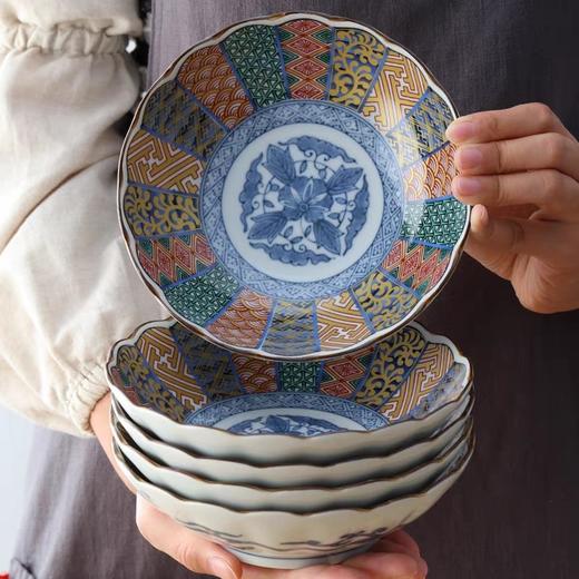 5F石村瓷器  染锦祥瑞5入盘 商品图0