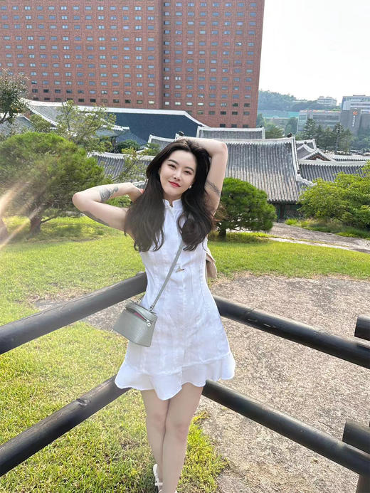 DUO智仙生 芭比系列聪明感学院派白色衬衫花边连衣裙 商品图2