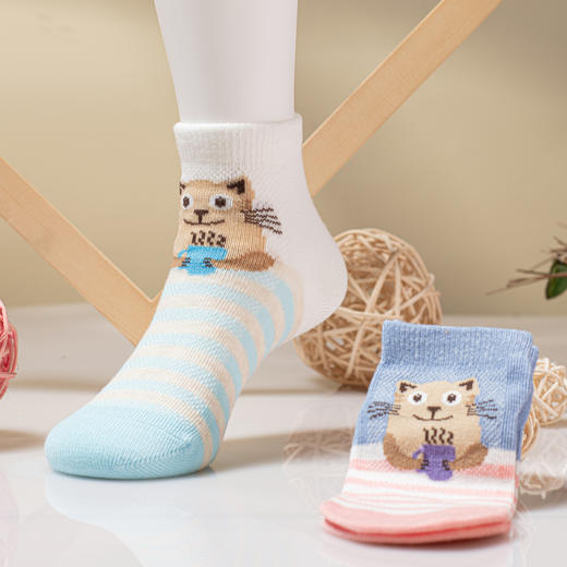 小童条纹直板袜无骨精梳棉袜柔软舒适吸汗透气【2313202】 商品图0