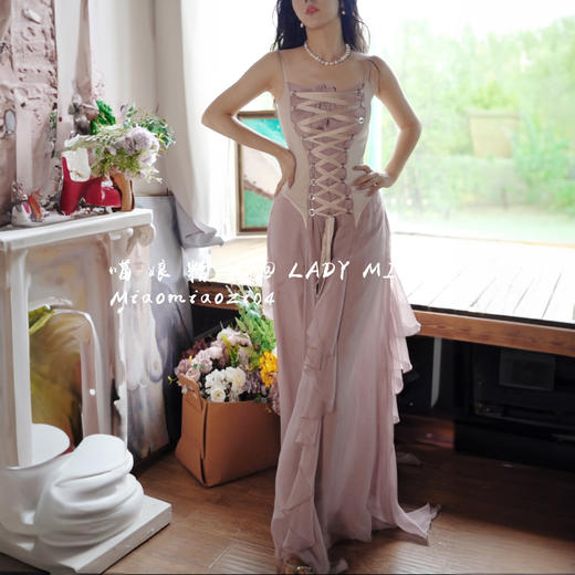 #1313【复团】1313_M06《戛纳阳台》Bella同款复古绑带连衣裙 商品图10