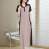 休闲polo领连衣裙夏季长裙子宽松全棉遮臀长款t恤裙CC-8920 商品缩略图0