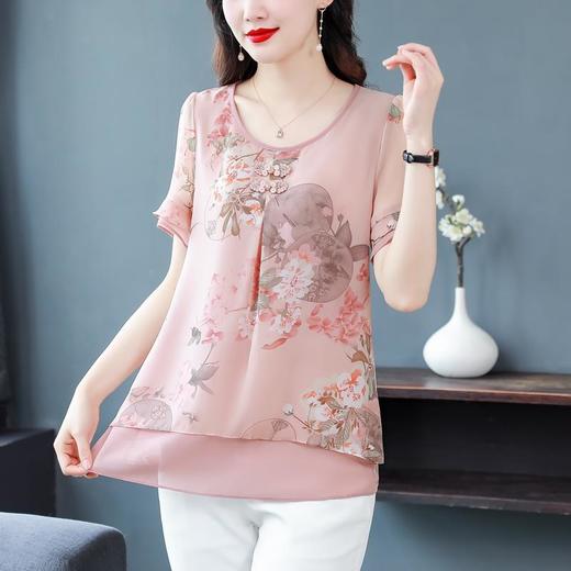 KQL C22N2301雪纺上衣时尚百搭遮肚妈妈装小衫 商品图2