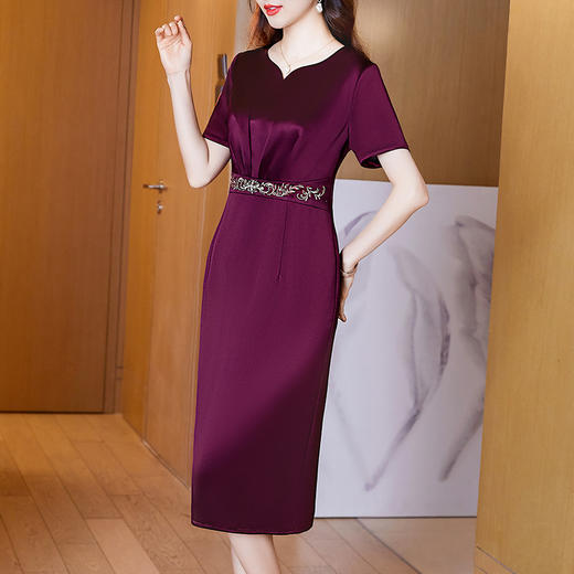 时尚改良旗袍连衣裙，年轻喜婆婆礼服YMR-8712 商品图2