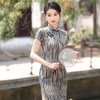 条纹棉麻新中式旗袍小个子日常少女气质连衣裙YG2250 商品缩略图2