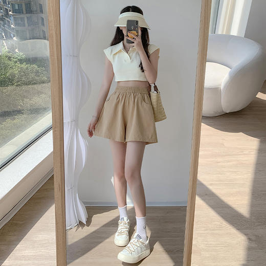 夏日必备！时尚百搭的美式休闲短裤，宽松高腰设计，穿起来舒适自在，特别是阔腿裤的设计，更加显瘦显高，让你拥有完美的身材比例。不论是逛街还是度假，都是美丽的选择！ 商品图2
