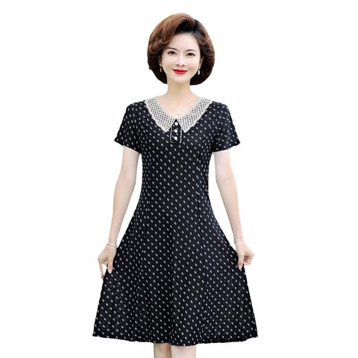 【新老顾客福利】FW 7255雪纺波点连衣裙中年洋气网纱裙 商品图4