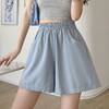 夏季新款休闲短裤女，水洗棉工装裤，宽松高腰阔腿裤女，韩系百搭三分裤。舒适棉质面料，透气性好，穿着舒适。宽松的设计，自由活动，不受束缚。高腰设计，修身显瘦，展现完美身材。阔腿裤型，轻松自如时尚百搭！ 商品缩略图2