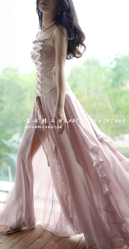 #1313【复团】1313_M06《戛纳阳台》Bella同款复古绑带连衣裙 商品图6