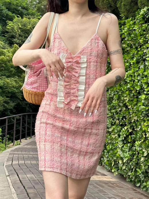 DUO智仙生 粉标 芭比系列粉红小香风吊带连衣裙 商品图2