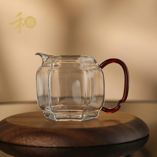 禾器新品 晶彩坤灵茶海 六方公杯 高硼硅玻璃公道杯分茶器 商品图11
