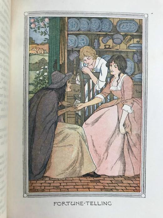 工坊特装本！1898年 戈德史密斯《威克菲尔德牧师》 12幅彩色插图 真皮精装32开 商品图12