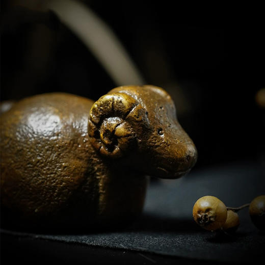 西泠印社 卧羊书镇摆件铜镇尺创意实心书法国画镇纸笔搁尺压纸中国风国画文房四宝纸镇铜文房 商品图4