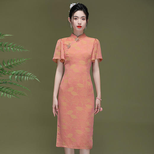 新款荷叶袖改良旗袍连衣裙 OY230188 商品图1