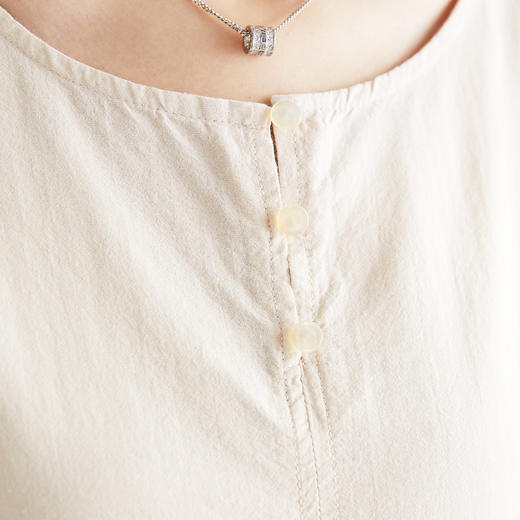 【多色可选】罗蒙夏季短袖连衣裙女士长款休闲百搭宽松收腰日常简约棉质裙子女 商品图9