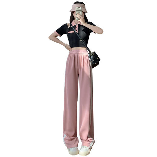 夏季新款冰丝薄款运动裤，采用垂感阔腿设计，舒适百搭，显瘦直筒裤子女。不仅透气性好，还具有吸汗快干的优点，让你在运动中始终保持干爽舒适。无论是户外运动还是日常休闲，都是你的不二选择！ 商品图5