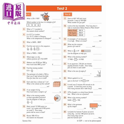预售 【中商原版】New KS2 Maths Year 5 Mental Arithmetic Targeted Q KS2数学五年级心算目标题集练习册 含在线答案和音频测试 商品图3