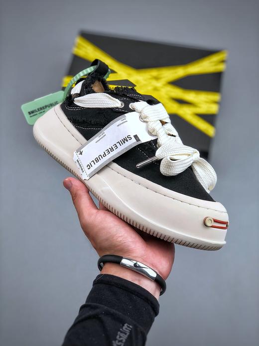 SMILEREPUBLIC 厚底开口笑做旧设计帆布鞋系列男女鞋 商品图0