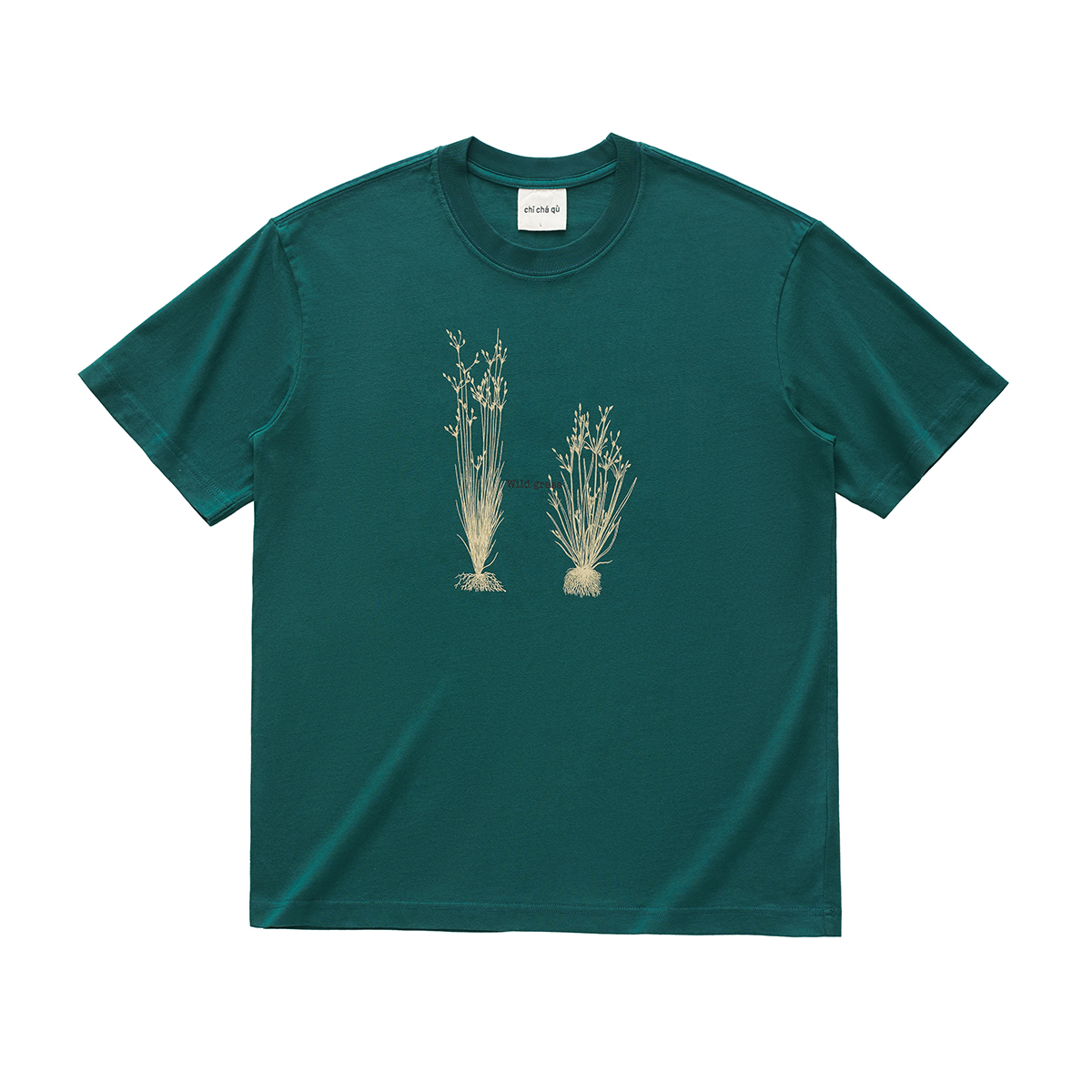 吃茶去chichaqu全棉圆领短袖T恤印花野草