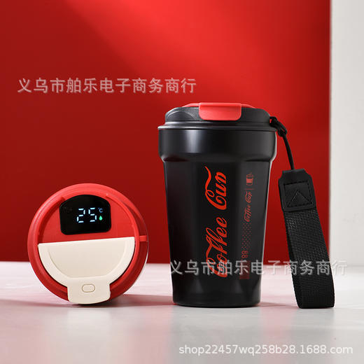 高颜值智能显温304不锈钢咖啡杯保温杯车载便携随手杯冰可乐水杯 商品图5