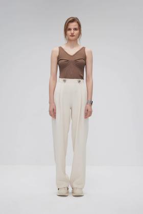 胸部褶皱泳衣式背心