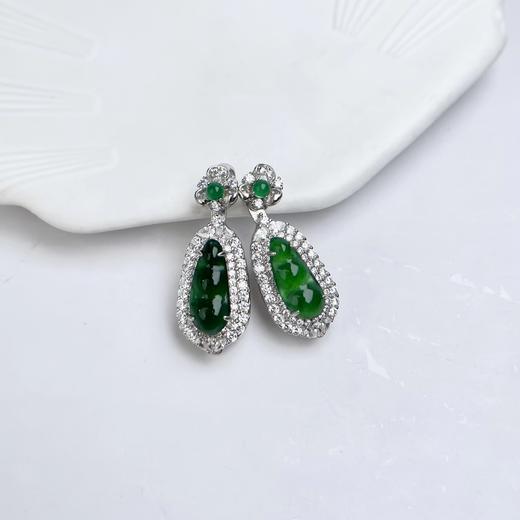 S925碧玉吊坠-花扣全包四季豆 商品图0