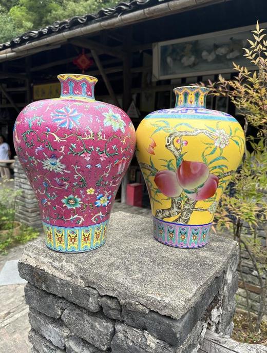 金奖同款扒花夫妻对瓶 商品图0