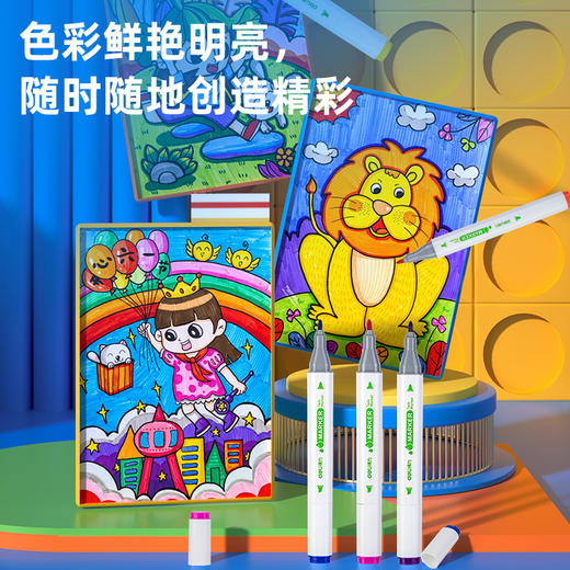 得力70812-12色、24色、36色、48色易洗水性三角杆马克笔 商品图2