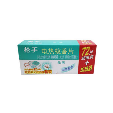 枪手无味电热蚊香片72片+直插加热器套装 商品图0