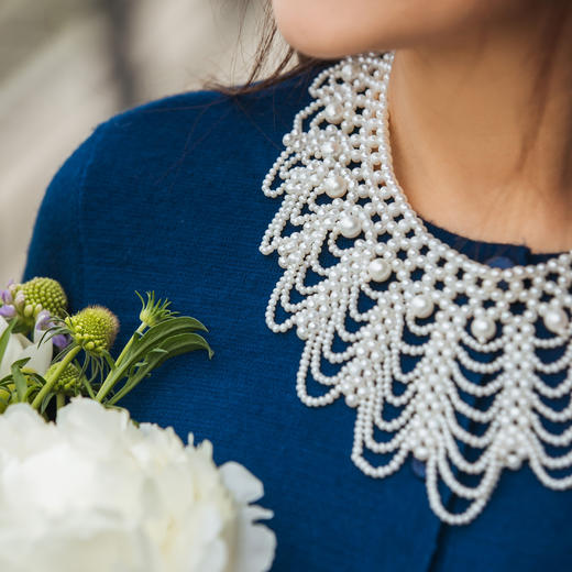 【林栖设计小店】（现货）生活在左绵羊毛混纺毛织外套青绿色修身2023秋季新品长袖毛衣女1961054 商品图8