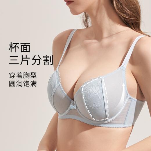【积分兑换】奶糖派大胸显小超薄性感羽毛防凸点蕾丝文胸显瘦肩带可外露内衣女 商品图3