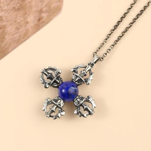 醍醐 金刚VAJRA系列 青金石十字金刚杵项链 商品图1